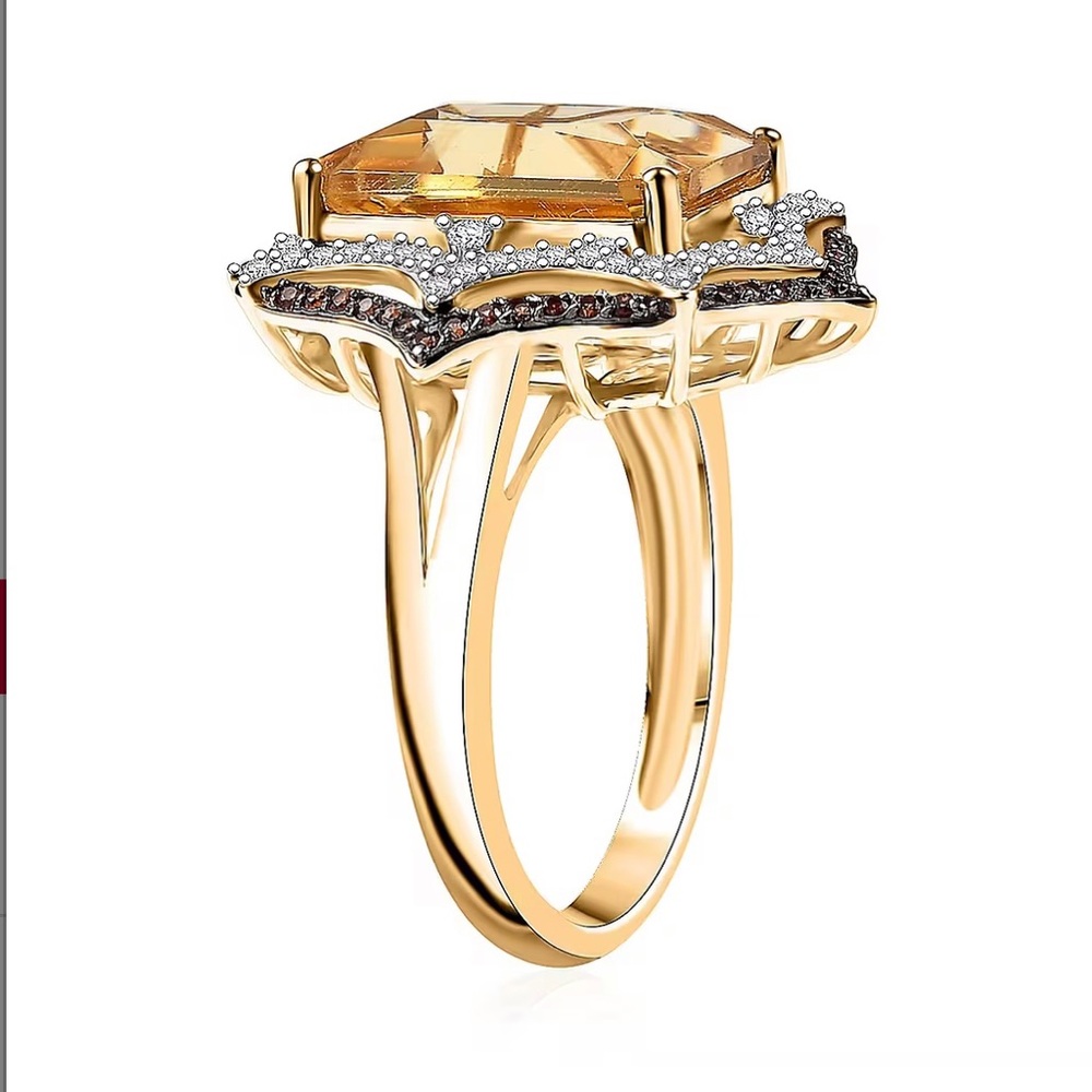 Yellow Labradorite and Multi
Gemstone Solar Flare Ring in 18K
Vermeil Size 6 New - Picture 8 of 9